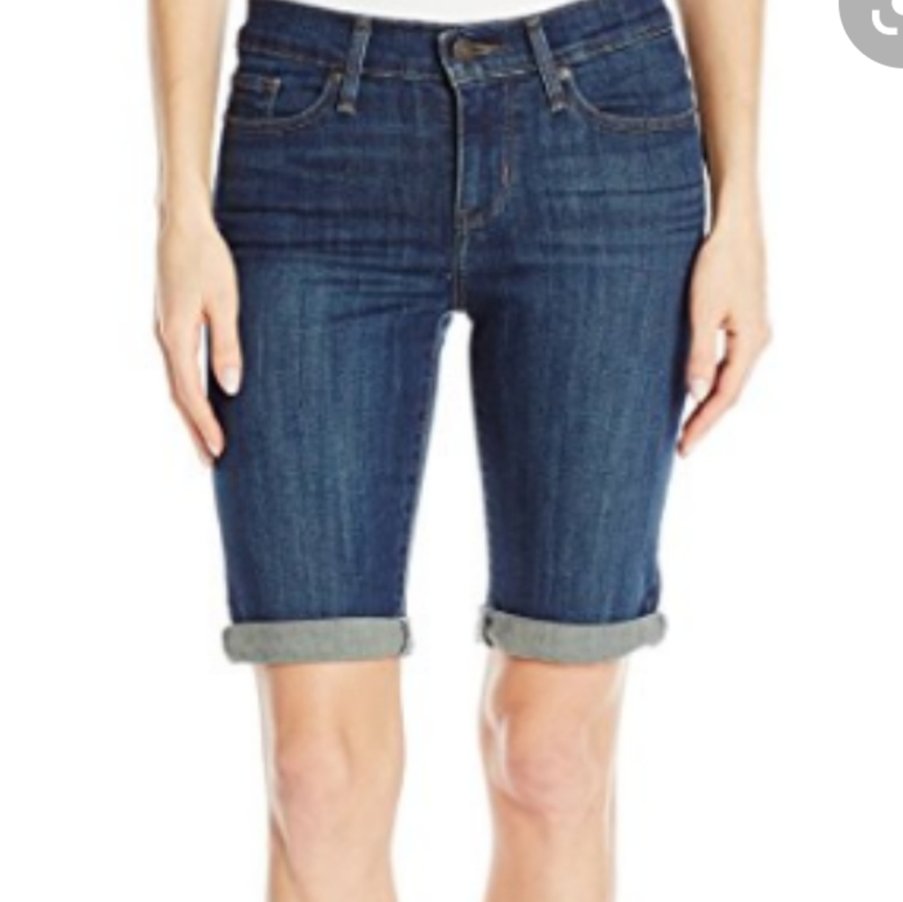 - - Seven dark denim bermuda jean shorts sz 12